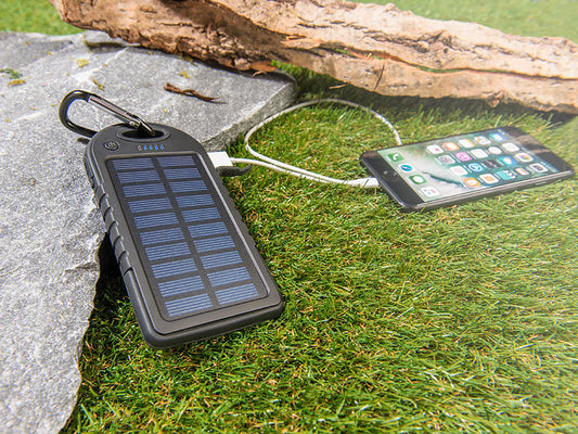 Stay Powered Anywhere: 20,000mAh Solar Charger with Dual USB and Flashlights!